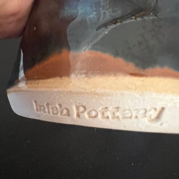 Irish COLM DE RIS Pitcher Jug Vase Irish Studio Art Pottery Celtic Ireland 7-1/2 - Picture 11 of 13